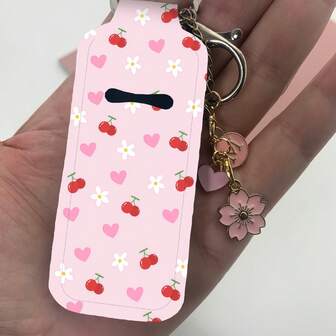 Lipstick Holder Keychain Holder With Letter Pendant, Multi-Functional Lipstick Keychain Case, Clip-On Lipstick Holder, Women's Bag Accessory, Practical Gift, Clip-On Lipstick Case, Stretch Lipstick Keychain Holder