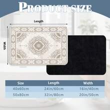 Diatom Mud Floor Mat, Made Of High-Quality Diatom Mud And Tech Fabric, With An Ultra-Soft Surface That Can Absorb Water To The Maximum Extent. Print 1.9.110 - Black - View 2