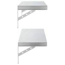 vidaXL Étagères murales 2 pcs 75x23,5 cm acier argenté inoxydable - Argent - Voir 6