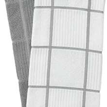 T-Fal Textiles - Toallas de Cocina de 2 Unidades, parquet, slido/Cheque, Paquete de 2, Gris, 2 Unidades - gris - Ver 3