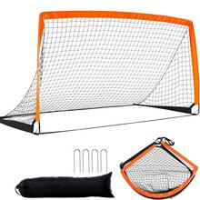 Portable Soccer Goal, 6.5x3.25 Ft Backyard Soccer Net, Foldable Pop Up Practice Soccer Net, Mini Youth Training Soccer Goal Set, All-Weather Indoor Outdoor Soccer Goals With Carry Bag - 橘色 - 查看 8
