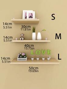 1pc Thick Wall-Mounted Shelving Unit, Large White Wall-Mounted Shelving Unit With Heavy-Duty Brackets, Suitable For Bedroom, Living Room, Kitchen, Office And Other Spaces, Provides Deep Wall-Mounted Storage And Display Space - Yellow - View 8