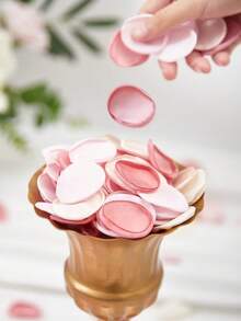 100/200/300片装丝绸玫瑰花瓣，粉色系列，适用于花童篮、走道装饰、餐桌摆饰、派对彩纸屑、新娘送礼会、浪漫夜晚装饰、房间装饰、家居装饰、浴室装饰 - 粉紅色系 - 查看 2