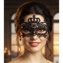 QY- Black Lace Masquerade Mask Venetian Masks Mardi Gras Classic For Women -3788 - Flower - View 3