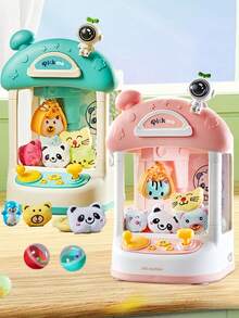 NEUSNEY Electric Claw Machine Doll Set, Kids Pretend Play Plush Doll Grabber, Mini Capsule Doll With Lights & Sounds, Educational Interactive Game, Gift For Boys & Girls - Multicolor - View 9