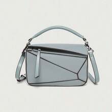 Simple Portable Geometric Bag Autumn And Winter New Versatile Spliced Pebble Crossbody Bag
