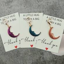 3pcs/6pcs Star & Moon Keychain Set, Comes With Appreciation Hug Card, Ideal Gift For Friends, Family, Decorative Star & Moon Keychain Set, Perfect For Birthday, Party, Ramadan, Holiday Gifts - Multicolor - View 11