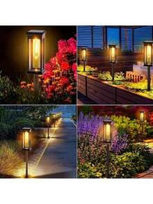 1/8 peças de luzes solares externas atualizadas, grandes luzes solares LED à prova d'água para áreas externas, luzes solares externas super brilhantes para quintal, iluminação solar para caminhos de jardim, branco quente - Multicolorido - Ver 6