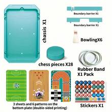 6-In-1 Interactive Chess Game Set, 2-Player Checkers Battle Game, 6 Chess Game Modes, Mini Pinball Toy, Including Chess, Soccer, Basketball, Ideal For Family Games And Gatherings - Multicolor - View 3