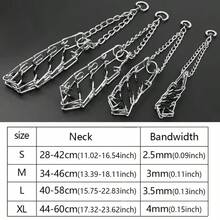 Adjustable Pet Dog Training Collar Pet Choke Collars Dog Necklace Detachable Training Dog Chain Stainless Steel Pet Prong Collar Dog Training Prong Collar Dog Pinch Collar Chrome Plated Steel Prong Collar With Quick Release Snap For Medium And Large Dogs - Multicolor - View 2