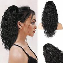 18 Inch Curly Wavy Thick Synthetic Ponytail, Suitable For Women - Multicolor - View 8