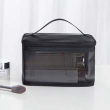 Minimalist Make Up Storage Bag - Easy Travel Pouch For Daily Cosmetic Organizing - 黑色 - 查看 6