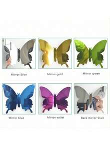 3D逼真水彩蝴蝶装饰套装 - 适用于婚礼、情人节和派对装饰（颜色随机） - 彩色 - 查看 2