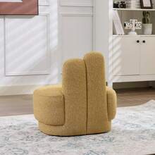 Cozy Bunny-Ear Fabric Ottoman, Fixed Padded Stool With Cute Ears, No Storage Space, Not Removable - 黃色 - 查看 4