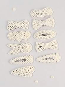 10pcs Pearl Hair Clips For Girls For Daily Life - Multicolor - View 7