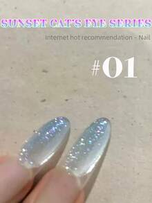 MISS SHAKA 10ml Valentine's Day Gift Hot Selling Pink Blue Glass Bead Glitter Cat's Eye Gel Nail Polish 2026 Winter And Spring Yaochi Ice Transparent Nude Color Flash Crystal Cat's Eye Nail Polish Nail Art Nail Supplies