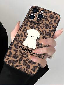 Leopard Print Phone Case With Cute Puppy Design For Phone,  Animal Pattern Soft TPU Cover All-Over Print Mixed Color Phone Case For 17 PRO MAX/17 AIR/15 ProMax/16 PROMAX/Galaxy S22/S23/S24/S23 Plus/S24 Ultra/S25/A15/A33/A23, Halloween Design, 2D Flat Style, Vintage Collage, Floral Fashion, Cool Cute Aesthetic, UV Printing, Trendsetter For Fashion Enthusiasts - Pha màu 1 - Xem 7