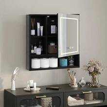 Rectangular Mirror Jia nan JIANAN LED with Storage 60x60cm Black - como en la foto - Ver 9