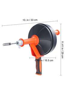 Drain Auger 25Ft, Plumbing Snake With Drill Attachment, Plumbers Snake Drain Clog Remover For Kitchen Bathroom Shower Sink With Protective Hose And Gloves - Orange - View 10