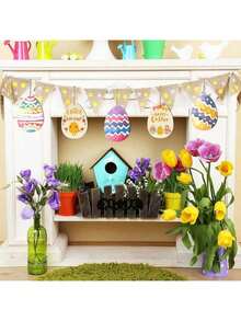 30 pièces Œufs de Pâques en bois creux DIY, convenant pour la décoration de rassemblements familiaux de Pâques, peinture de cadeaux, décoration de Pâques, œufs décoratifs de Pâques, convenant pour le rebord de fenêtre, la chambre, le salon, le bureau, la salle de classe et d'autres occasions, décoration artisanale pour les rassemblements familiaux, Joyeuses Pâques. - Cadeau de peinture de décoration de Pâques - Voir 3
