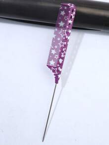 Star Heart Pattern Rat Tail Comb, Anti-Static Plastic, Easy Clean For Curly Wavy Hair, Salon & Home Use - Multicolor - View 7