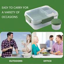 Plastic Double-Layer Lunch Box, Toast Box, Lunch Box, With Divider, Large Capacity Sandwich Meal Box, Preservation Box, Microwaveable, Multi-Functional, Kitchen Supplies, Christmas Gift, School Supplies - Multicolor - View 9