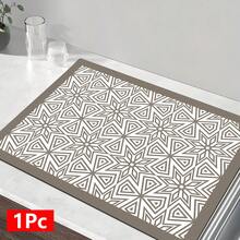 1 قطعة سجادة تجفيف الأطباق ماصة مطبوعة بنمط هندسي عربي، وسادة لعداد ماكينة إسبرسو، ديكور عيد إسلامي، سجادة لبالوعة الحمام، وسادة ناعمة لحنفية الماء، حامل أكواب البالوعة، ديكور المنزل، اكسسوارات المطبخ والحمام - متعدد الألوان - مشاهدة 14