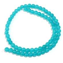 1pc Natural Agate Beads, 4/6/8/10/12mm Round Elegant Jade Stone Beads For DIY Jewelry Making, Necklace, Bracelet, Pendant, Craft Decoration - Blue-green Chalcedony - View 9