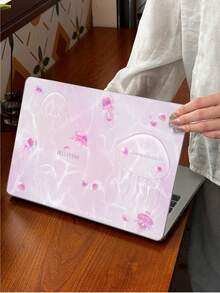 1 Piece, Pink Dreamy Jellyfish Pattern | Shimmering Transparent Acrylic Ultra-Thin Laptop Case | Compatible With Air13 2025/Pro16 M3 M2 | Fingerprint-Resistant, Shockproof, And Heat-Dissipating In One | An Essential Protective Case For Office And Study