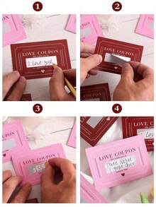 20pcs Scratch Card Coupon, DIY Valentine's Day Love Voucher, Creative Boyfriend Girlfriend Birthday Gift, Couple Anniversary Gift, Mother's Day Card, Best Surprise Gift Choice - Multicolor - View 6