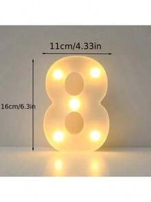 6.3IN Decorative Led Light Up Number Letters, White Plastic Marquee Number Lights Sign Party Wedding Decor Battery Operated Number - Multicolor - View 41