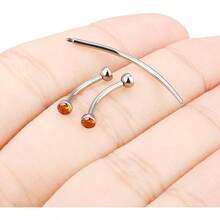F136 Titanium 16g 6/8/10mm Eyebrow/Rook/Snug/Vertical - Labret/VCH/Snake - Eyes/Anti - Tragus/Christina/Daith/Belly - Button/Bridge/Hood/Surface Curved Barbell Piercing Jewelry Women Men - 10 mm (3/8 inch) + Màu cam - Xem 3