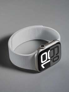 38/40/41/42/44/45/46/49毫米磁性硅胶表带，柔软防水纹理运动表带，兼容 Ultra/SE/11/10/9/8/7/6/5/4/3/2/1，智能手表配件，白色 - 白色 - 查看 4