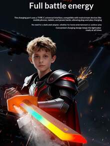 Large 80cm Samurai Katana Sword With RGB LED, Spark And Smoke, Illuminated  - Covei Toys - 紅色 - 查看 6