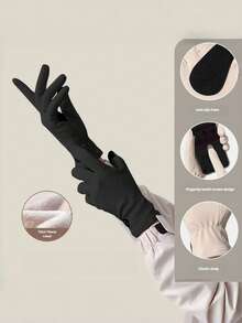 1 双卡其色/黑色/白色手套，时尚保暖的德国羊毛内衬全指手套，具备触屏功能，掌心防滑，防风保暖，适合滑雪、骑摩托车和户外冬季活动。 - 彩色 - 查看 8