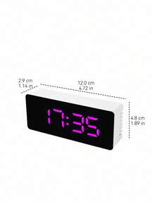 Silent Smart Mirror Alarm Clock With LED Backlit Digital Display, Desk/Bedside Decor, Temperature & Humidity Dual Display, Soft Lighting, Suitable For Office/Study, Applicable To 100 Scenarios, Batteries Not Included - Multicolor - View 13