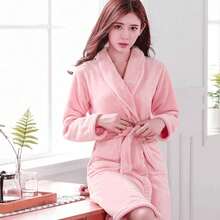 1 件冬季花卉羊毛睡袍浴袍，加厚连帽长毛绒睡袍，舒适温暖，蕾丝睡衣 - 彩色 - 查看 11