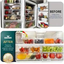 10-Pack Clear Fridge Organizer Bins With Lids & Drainage Holes, Stackable Container Set,   Plastic Refrigerator Storage Containers For Food, Fruits, Vegetables, Meats (Multi-Purpose) - 預設 - 查看 4