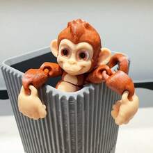 3D打印可爱萌猴摆件模型，塑料装饰雕塑桌面摆件，节日礼物 - 彩色 - 查看 8