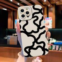 Wave Ripples Creative Fashion Black Line Pattern Phone Case Compatible With IPhone 17 16 15 14 13 12 11 Pro Max 16e XS XR X 8 7 Plus 12 13 Mini SE2 SE3, Shockproof Protective Cover - Multicolor - View 4