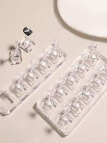 5个/10个装美甲支架，适用于按压式美甲，透明非磁性猫眼美甲架，亚克力美甲艺术展示设计用品，含美甲工具，适合DIY初学者家庭美甲沙龙使用。