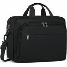 Men's 15.6-Inch Laptop Bag Waterproof Laptop Briefcase Laptop Shoulder Bag Portable Laptop Bag With Detachable Keychain For Business, Travel, Work, And College, Black Laptop Case - Multicolor - View 1