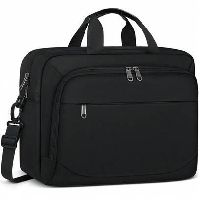 Men's 15.6-Inch Laptop Bag Waterproof Laptop Briefcase Laptop Shoulder Bag Portable Laptop Bag With Detachable Keychain For Business, Travel, Work, And College, Black Laptop Case