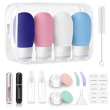 CYPNBotellas de Viaje Recargable Contenedores de Silicona Reutilizable a Prueba de Fugas con etiqueta botellas de viaje portátil Recipientes de Viaje Exprimibles sin BPA para Champú loción EsprayFashion - 219724053 - Ver 2