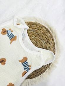Túi ngủ mềm mại và thoáng khí 0.5 TOG | Túi ngủ không tay 100% cotton muslin cho trẻ sơ sinh, mùa xuân/hè, họa tiết gấu dễ thương, 0-18 tháng - Chó Dachshund - Xem 5