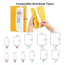 Pen Holder For Notebook, Pen Pouch For Notebook, Small Pen Holder With Adjustable Elastic Band, Slim Pencil Bag Journal Pen Holder Notebook Pen Holder, Zipper Pencil Pouch Makeup Bag - Trắng - Xem 8