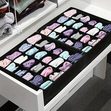 1 Piece 24 Compartment Foldable Drawer Storage Box - Fabric Organizer Bins For Underwear, Socks, Cables And Remote Controls - Space Saving Closet Storage Boxes With Clear Lids, No Power Needed, Underwear Organizer, Sock Organizer, Clear Lid Design, Sturdy Structure, Drawers For Organizing/Storing Clothes, Underwear Storage Box, Clothes Storage Box, Wardrobe, Storage Boxes - Multicolor - View 12