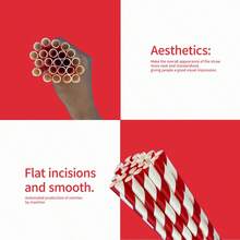 25pcs/100pcs Multicolor Mixed Red Color Paper Straws, Disposable Paper Straws With Various Patterns, 100pcs Set, Suitable For Holidays, Parties, Wedding, Anniversary, Decorative Straws For Beverages Like Milk Tea, Coffee, Juice