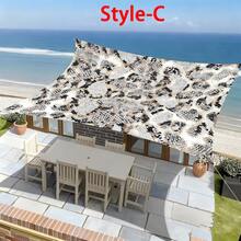 1件装2D数码印花遮阳布，5种不同的抽象豹纹图案，特点包括：印花图案、防风、可拆卸、轻便、半遮阳、防尘、耐用、露营装备、露营必备品 - 彩色 - 查看 7