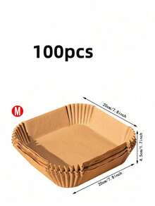Square Paper Liners For Air Fryer - Non-Stick, Suitable For Baking, Grilling, Microwave Cooking, Easy Cleaning, Healthier Cooking, Paper Material, Fit For Home/Hotel - Multicolor - View 9